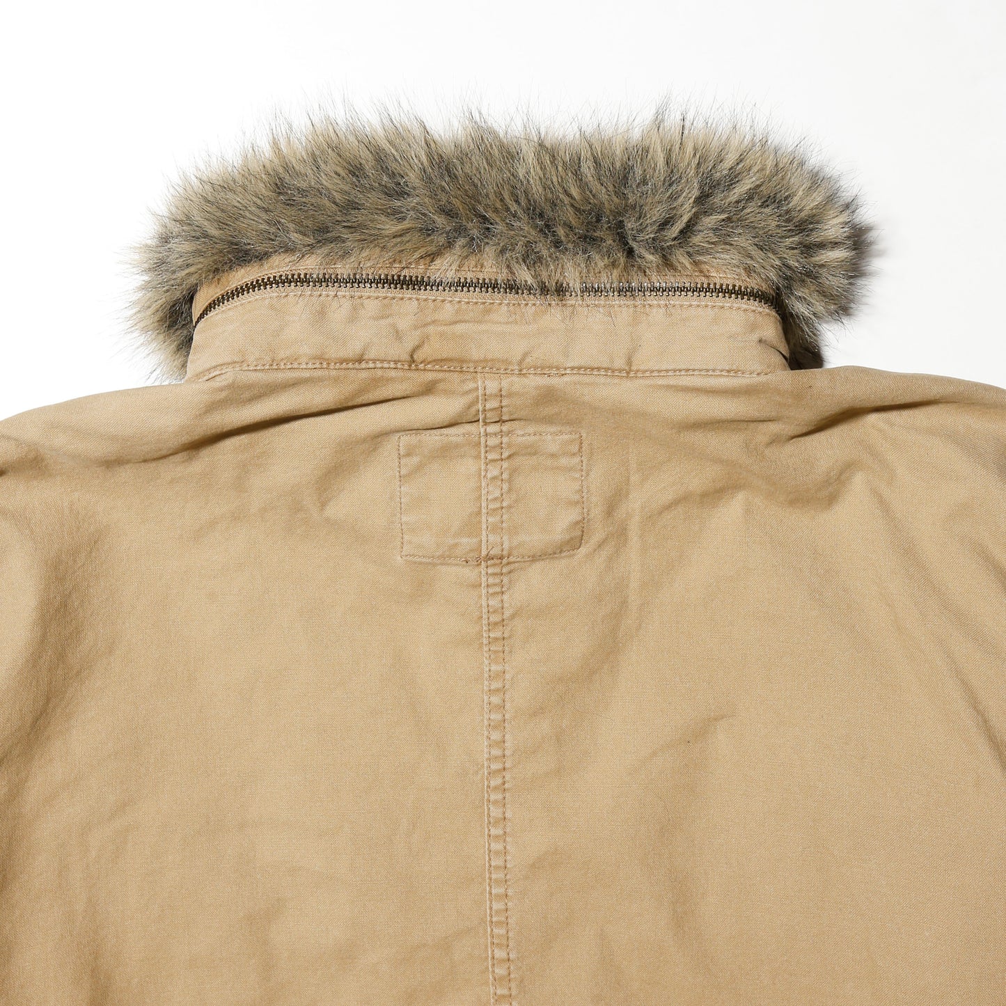 vintage fur collar cropped field jacket