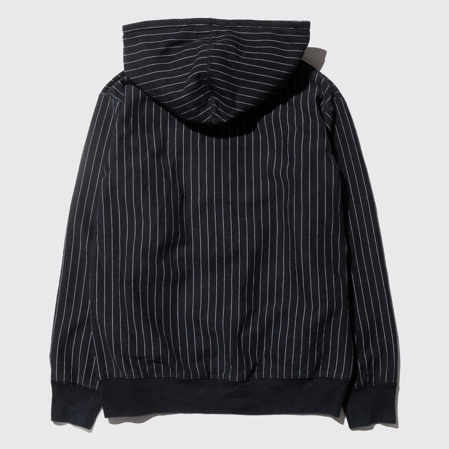 vintage loose stripe zipped hoodie