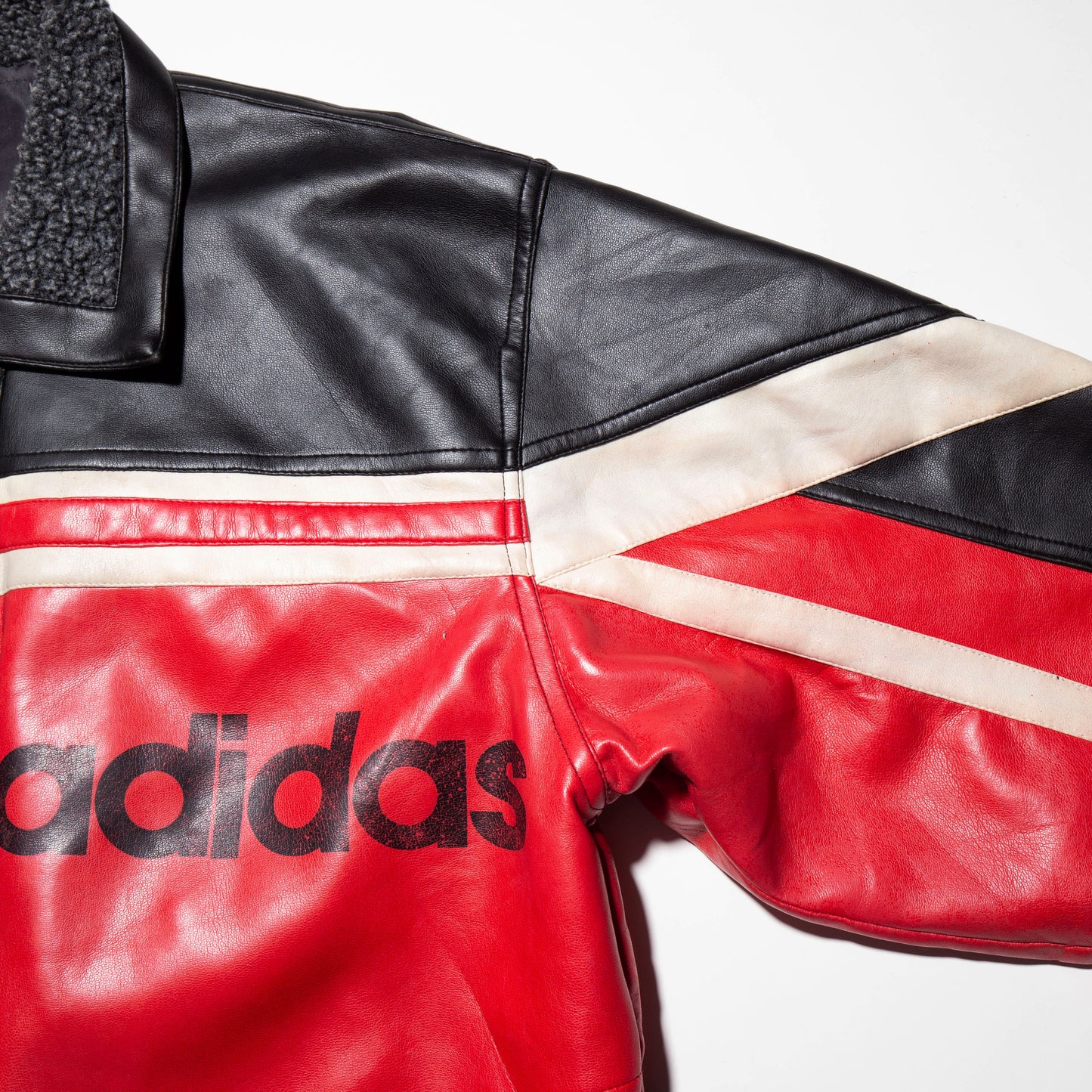 vintage 90's adidas faux leather jacket