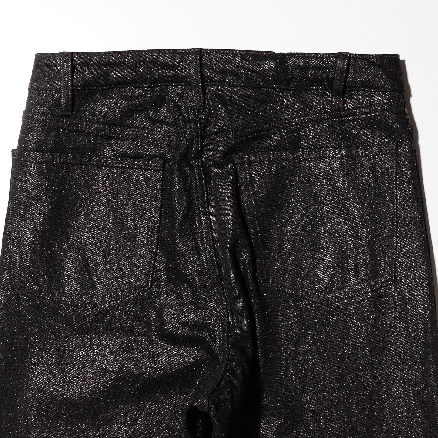 vintage lame coating wide leg jeans