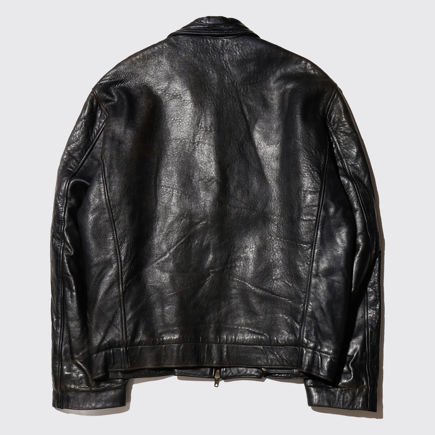 vintage french military leather jacket