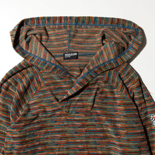 vintage missoni melange border hoodie