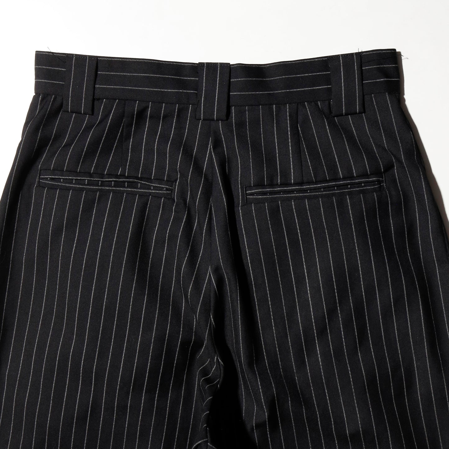 vintage tucked stripe wide slacks