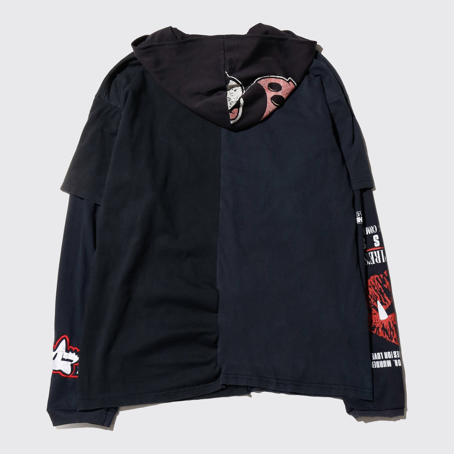 *one-off hybrid hooded cut sew