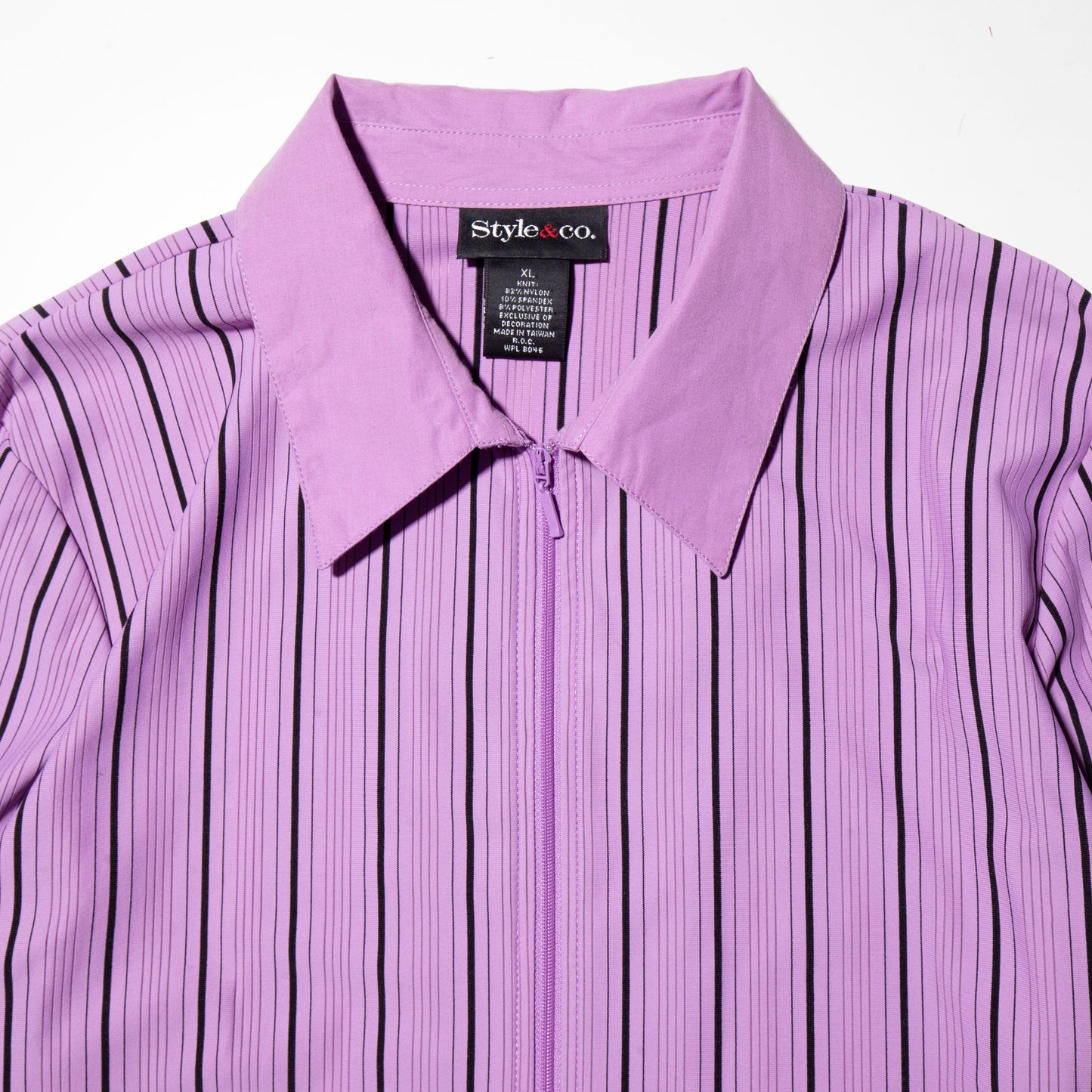 vintage stripe zipped shirt