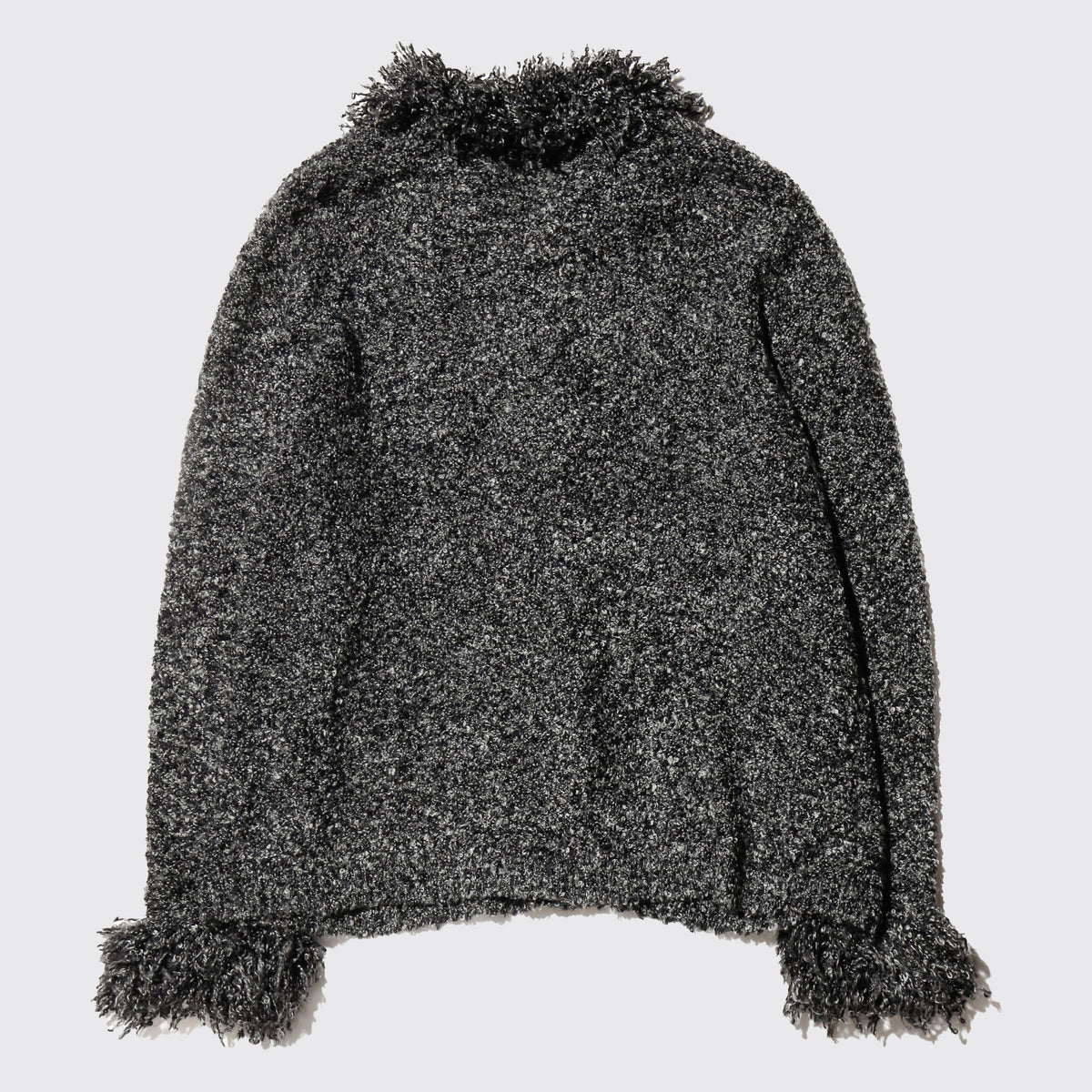 vintage fuzzy collar frost knit jacket