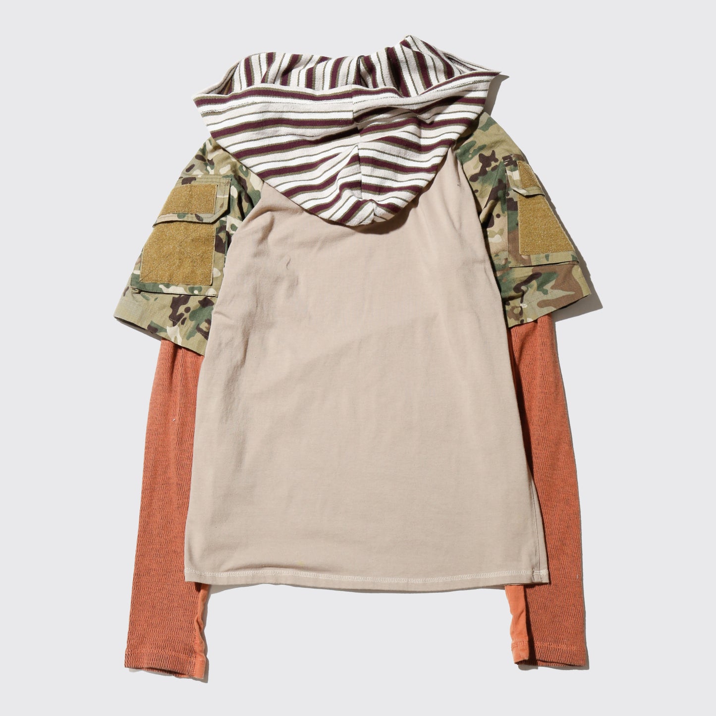 *one-off hybrid hooded cut sew
