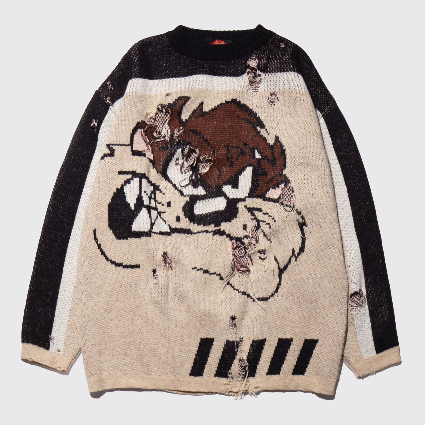 vintage 90's looney tunes taz broken sweater