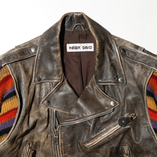 *one-off hybrid leather riders jacket