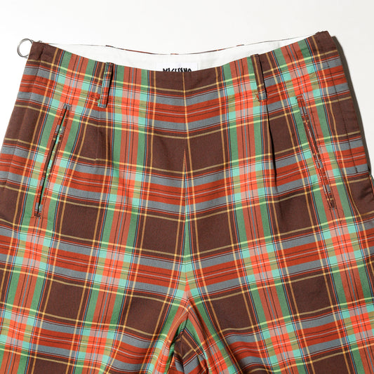 Magliano side zipper check wide shorts