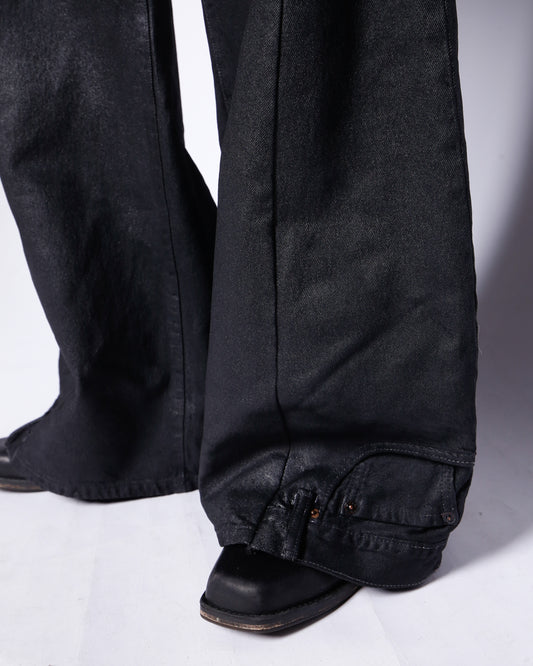 *one-off upside down jeans , model-luster