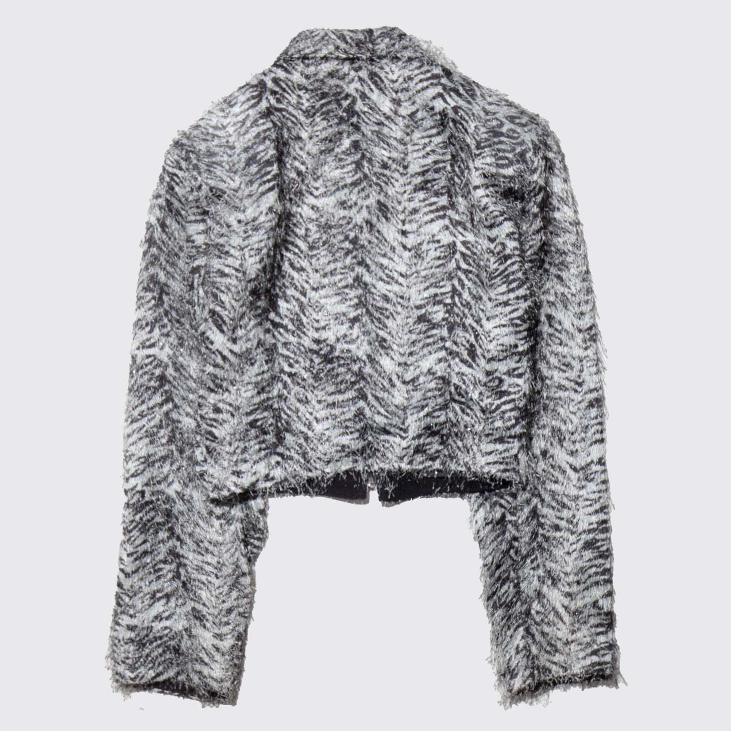 vintage animal shaggy cropped jacket