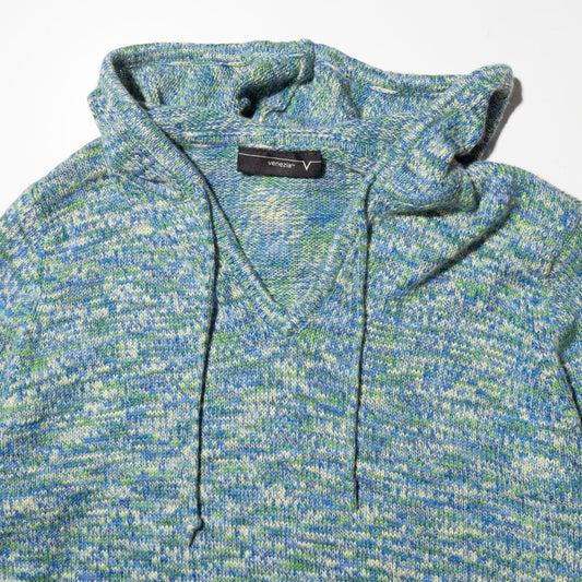 vintage melange knit hoodie