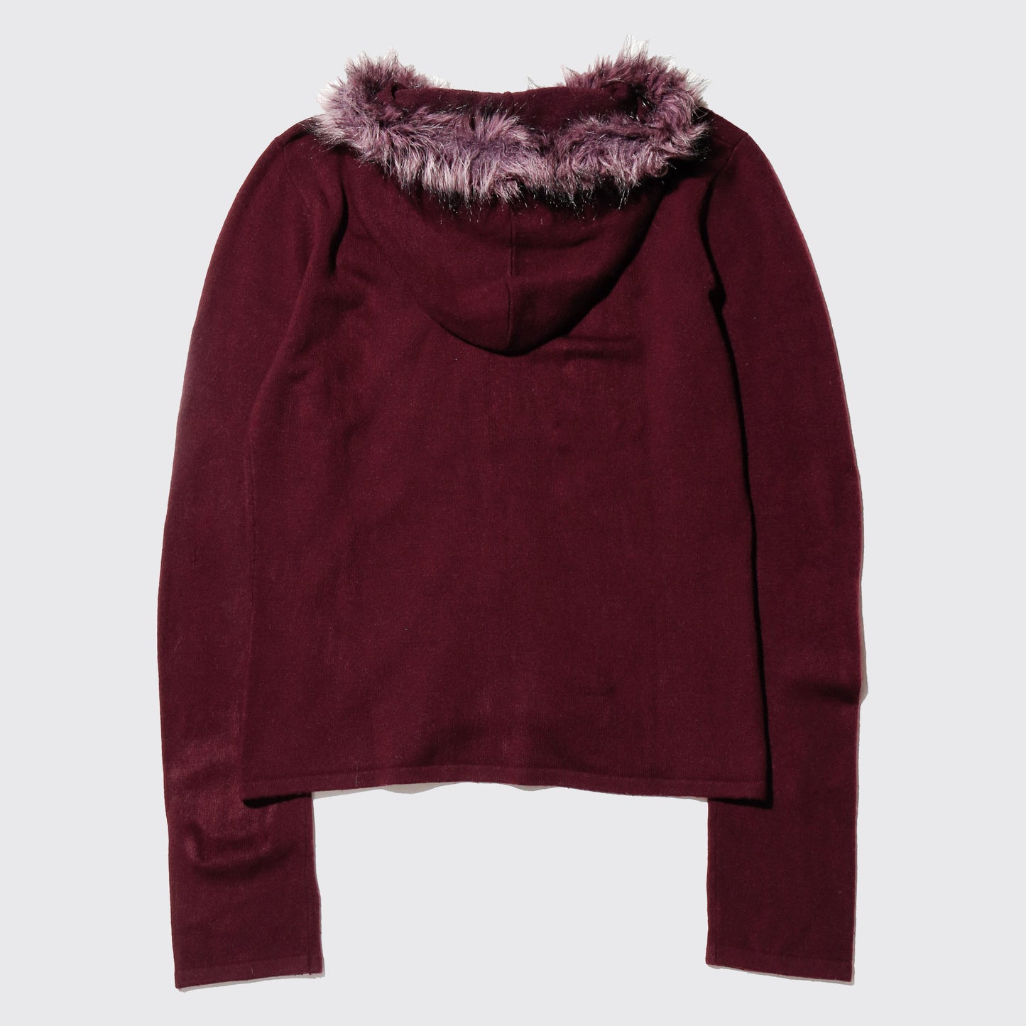 vintage eylet fur knit hoodie