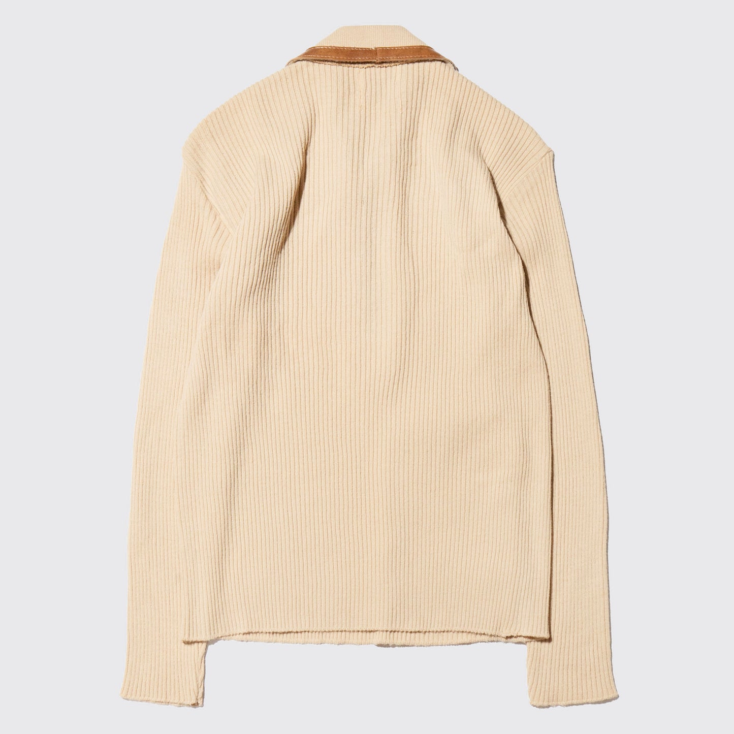 vintage 70's leather combi half zip sweater