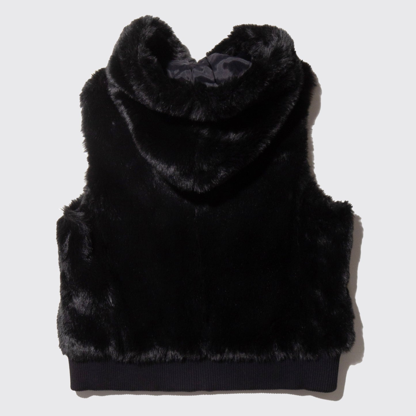 vintage faux fur hooded vest