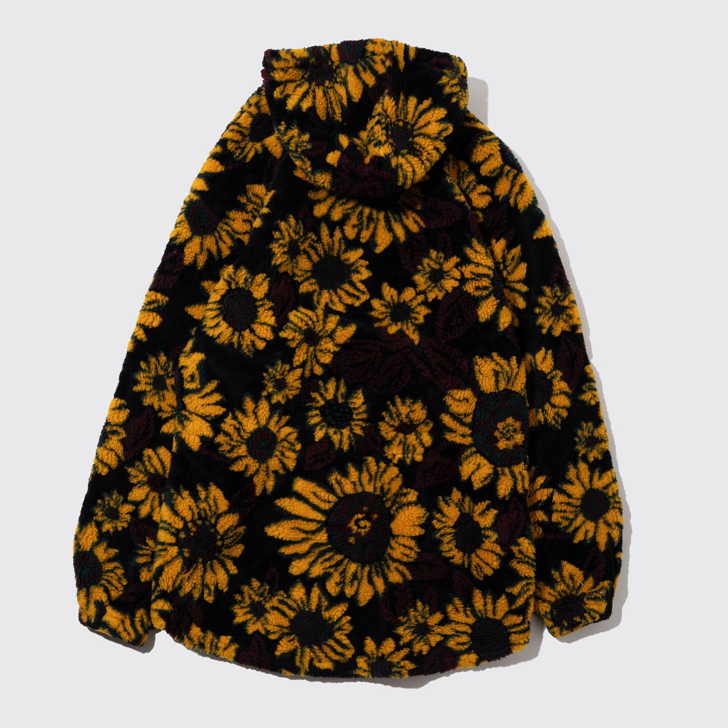 vintage sunflower hooded boa jacket