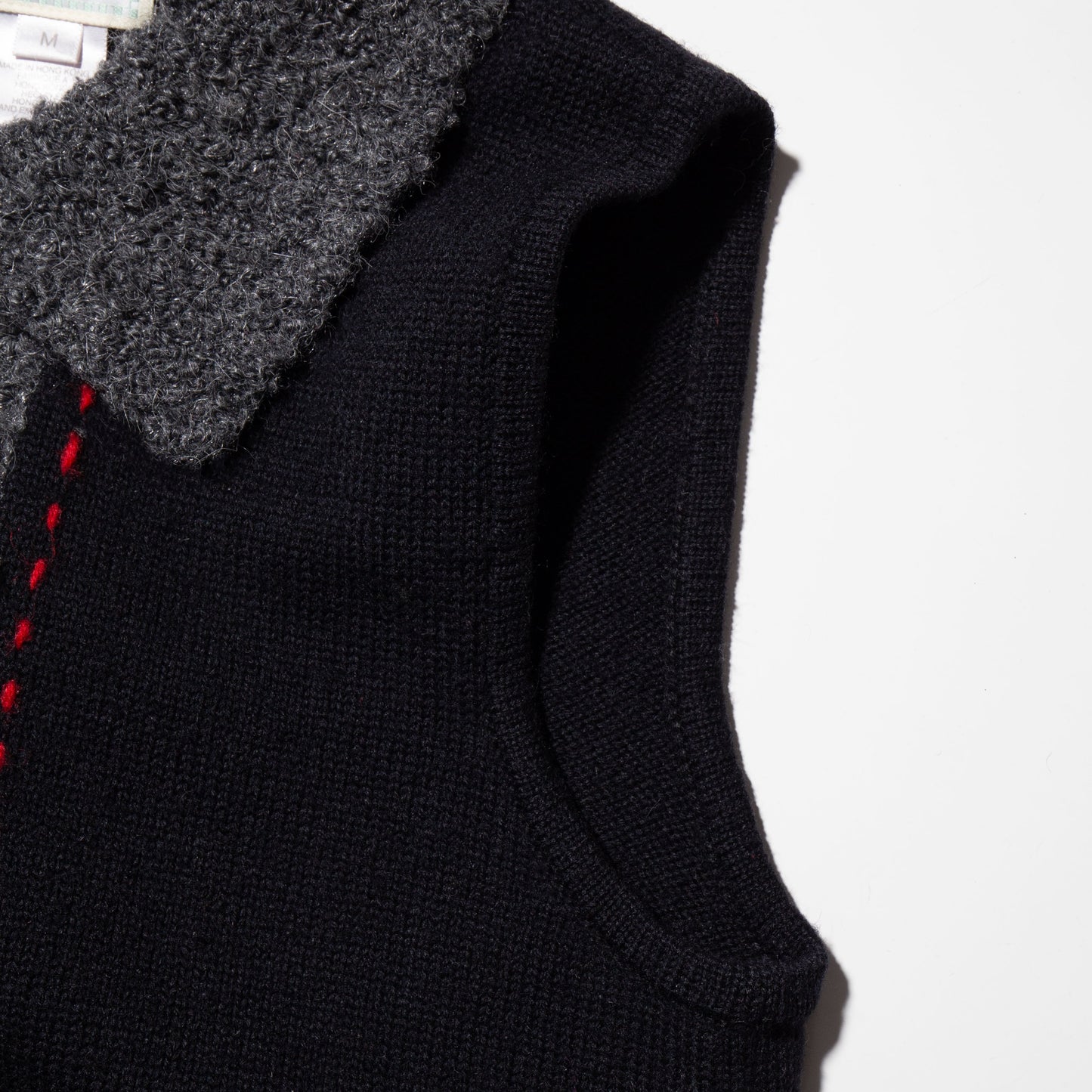 vintage stitch zipped knit vest
