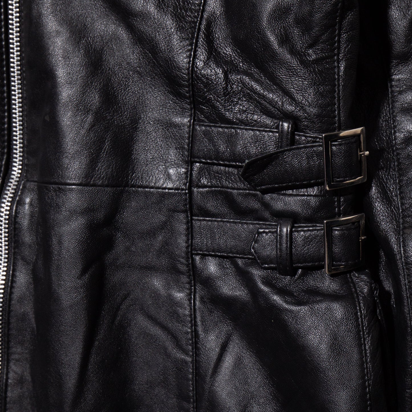 vintage zip custom leather jacket
