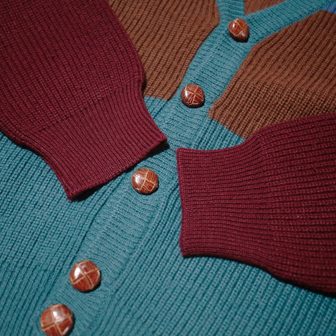 vintage multi color cotton cardigan