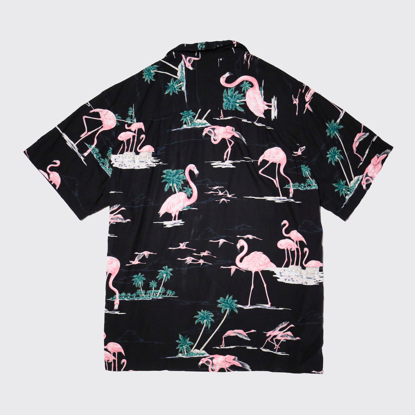 vintage pink flamingo hawaiian shirt