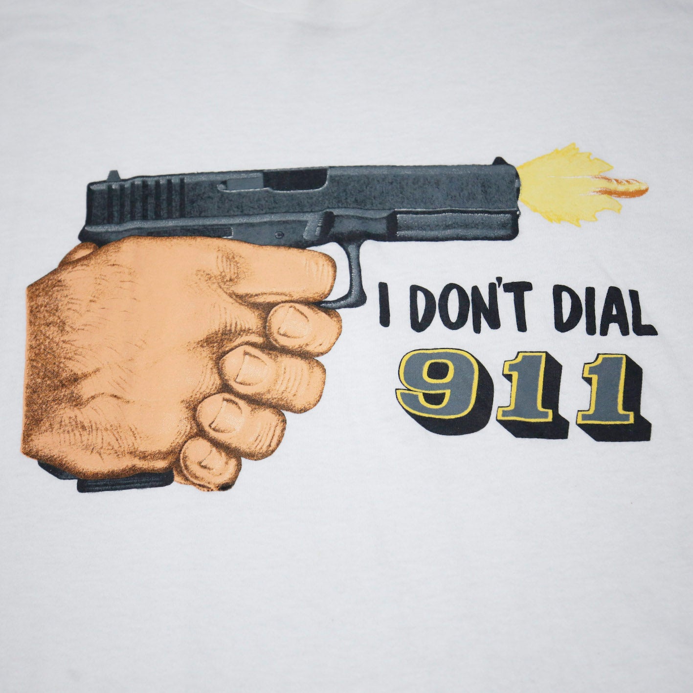 vintage 90's i don't dial 911 tee