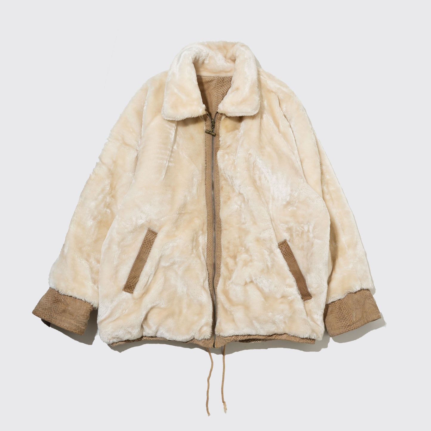 vintage faux python leather/fur reversible jacket