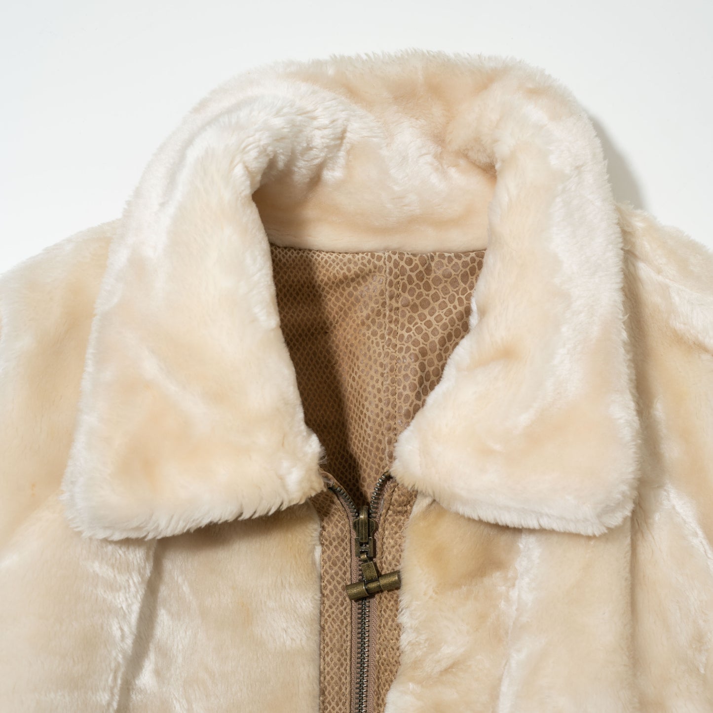vintage faux python leather/fur reversible jacket