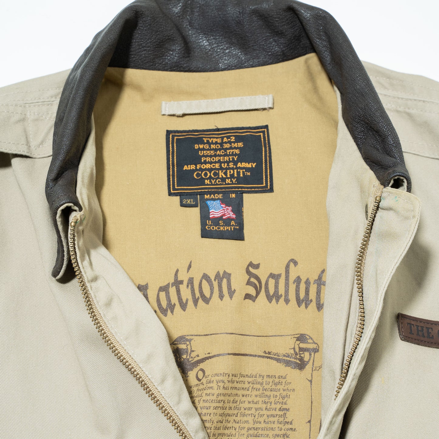 vintage loose type a-2 aviator jacket