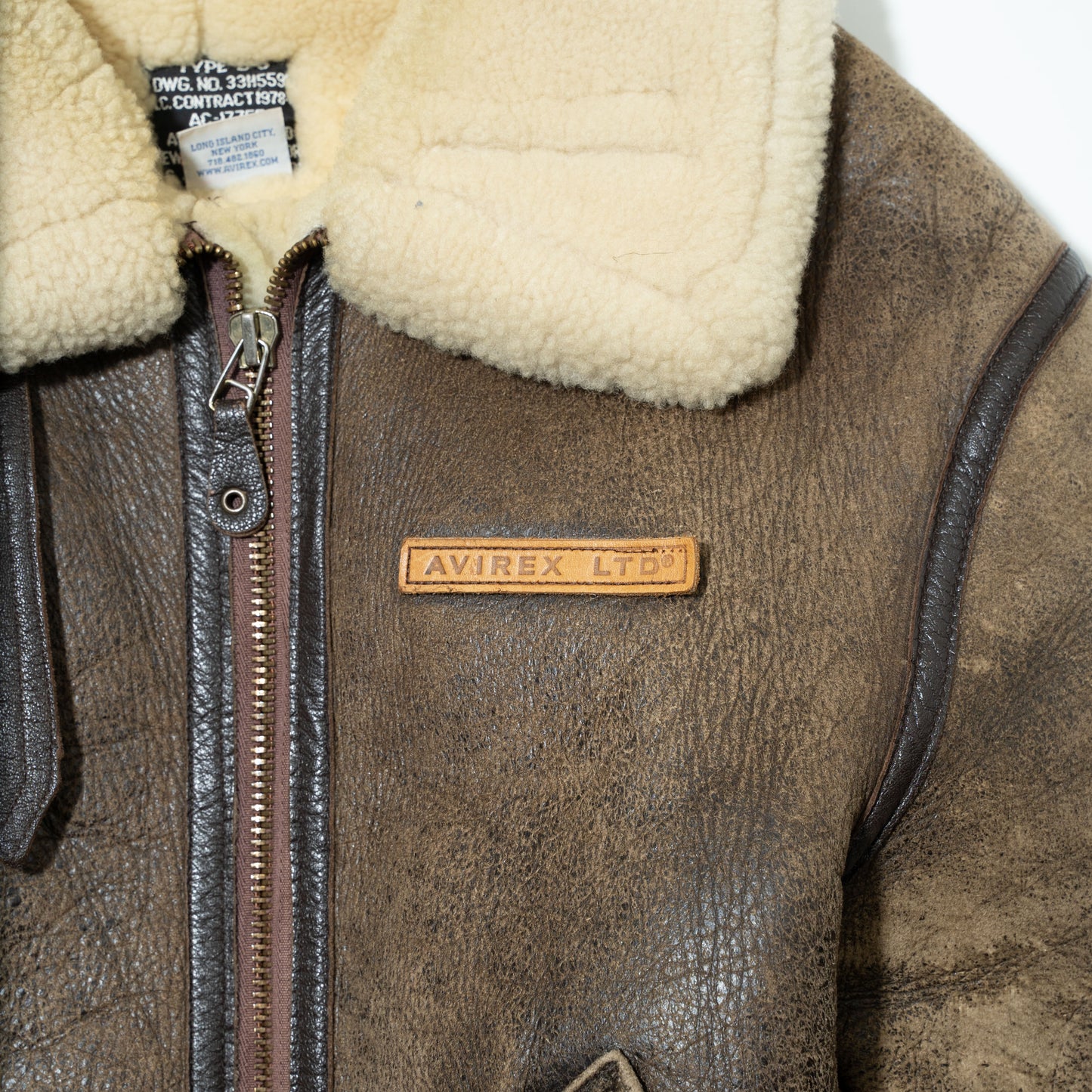 vintage avirex fade shearling mouton b-3 jacket