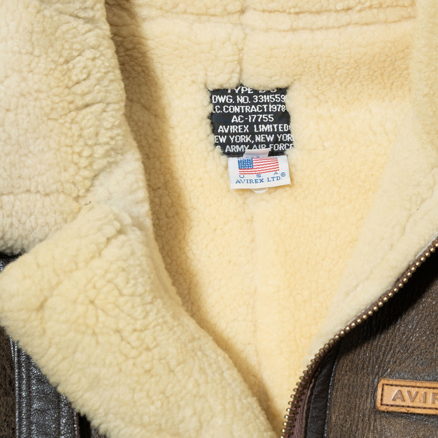 vintage avirex fade shearling mouton b-3 jacket