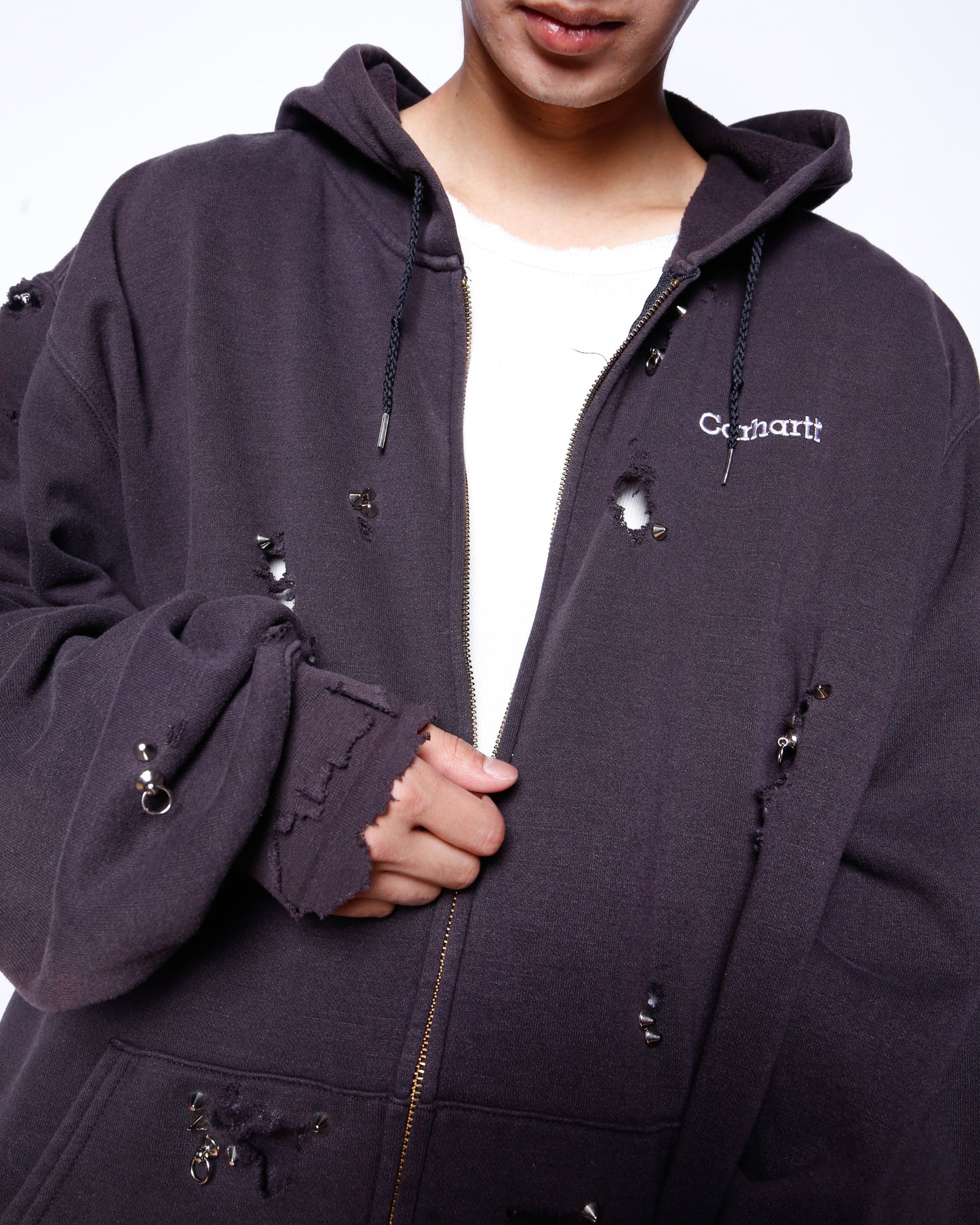 *One-off studs broken hoodie
