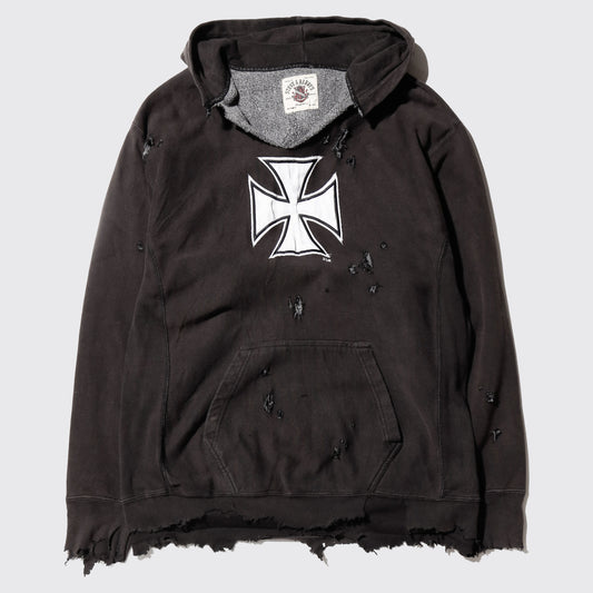 *one-off iron cross broken hoodie