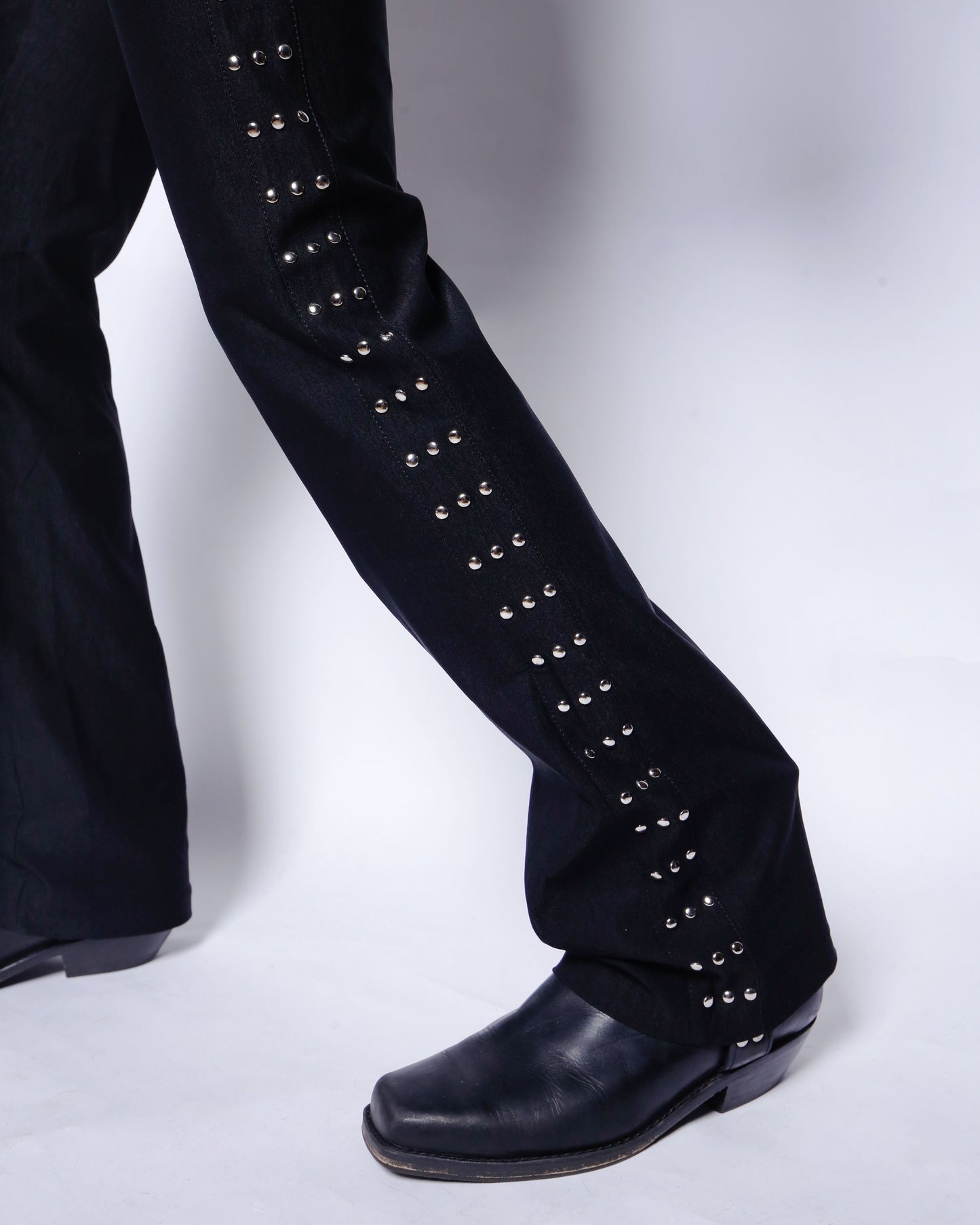 vintage studs stretch flare trousers