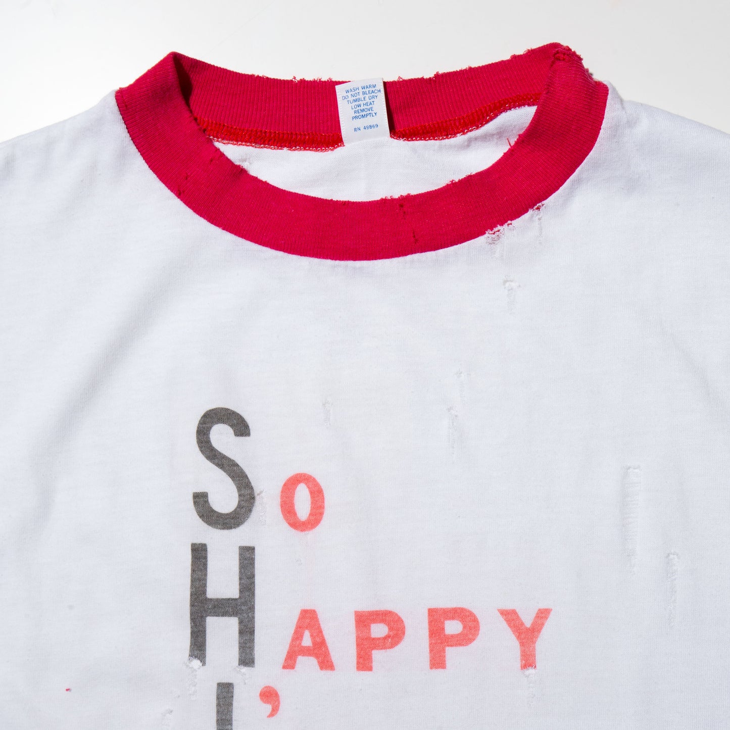 vintage 70-80's message broken ringer t-shirt