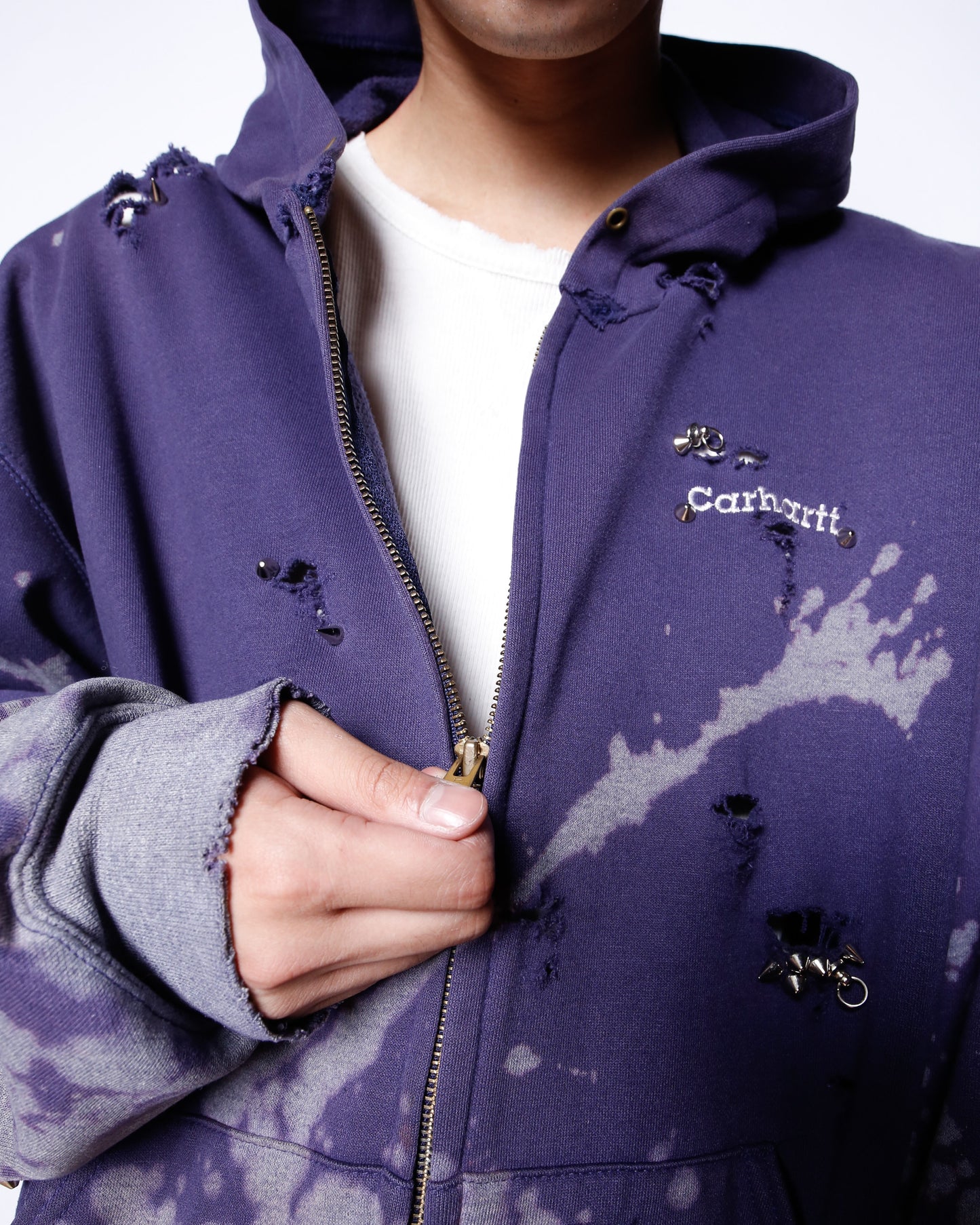 *one-off studs broken hoodie