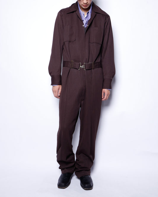 vintage 70's belted poly jump suit