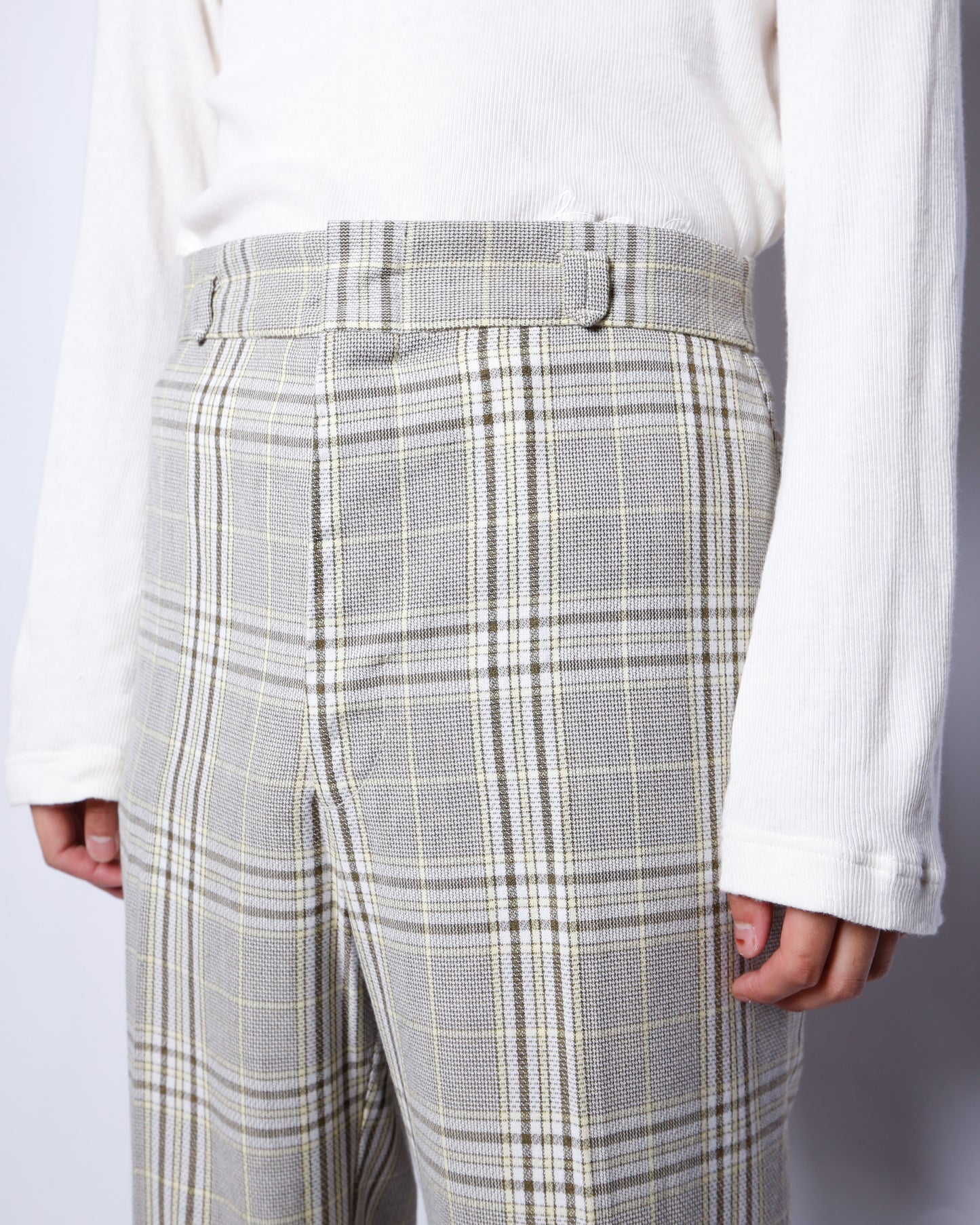 vintage 70's check flare slacks