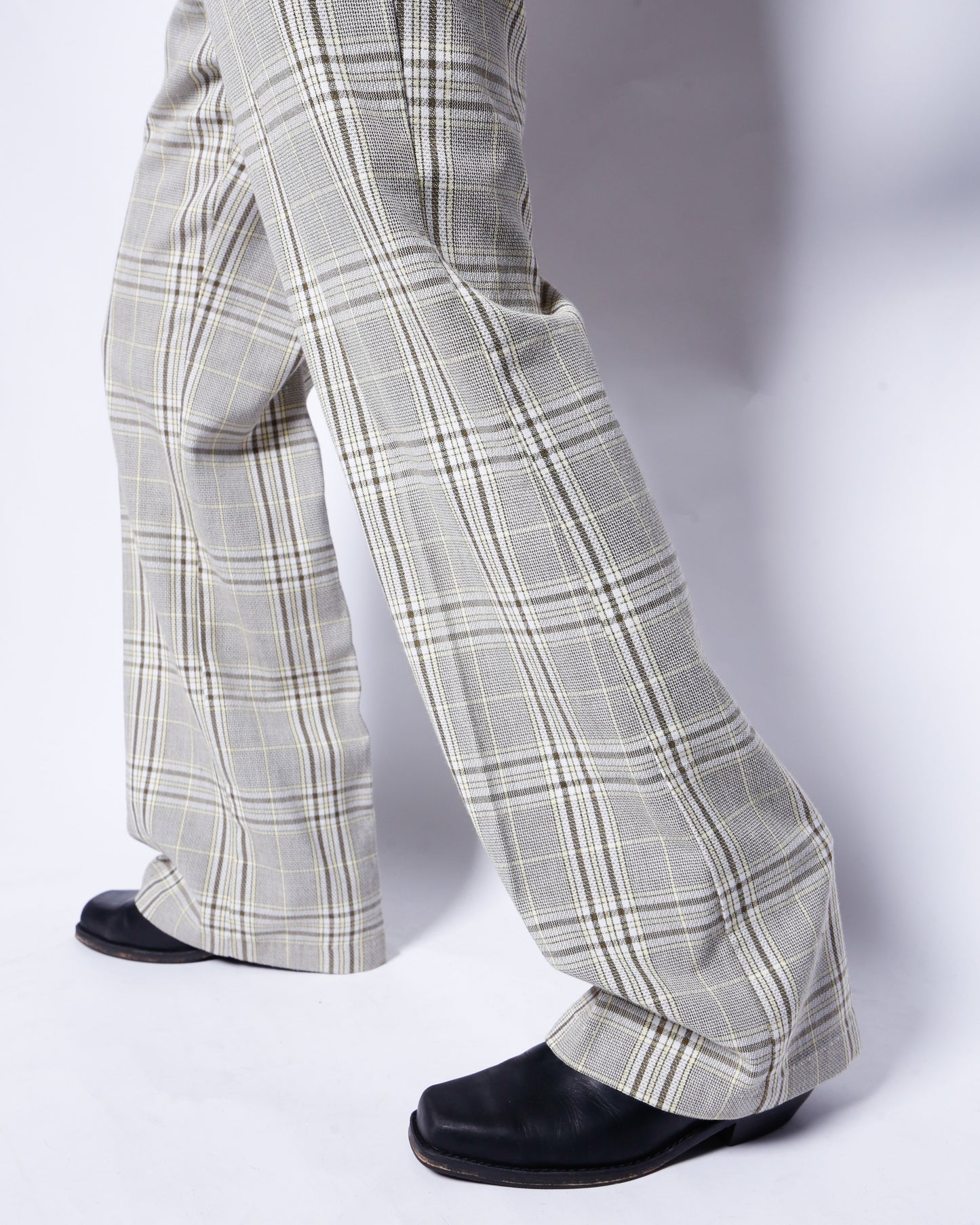 vintage 70's check flare slacks