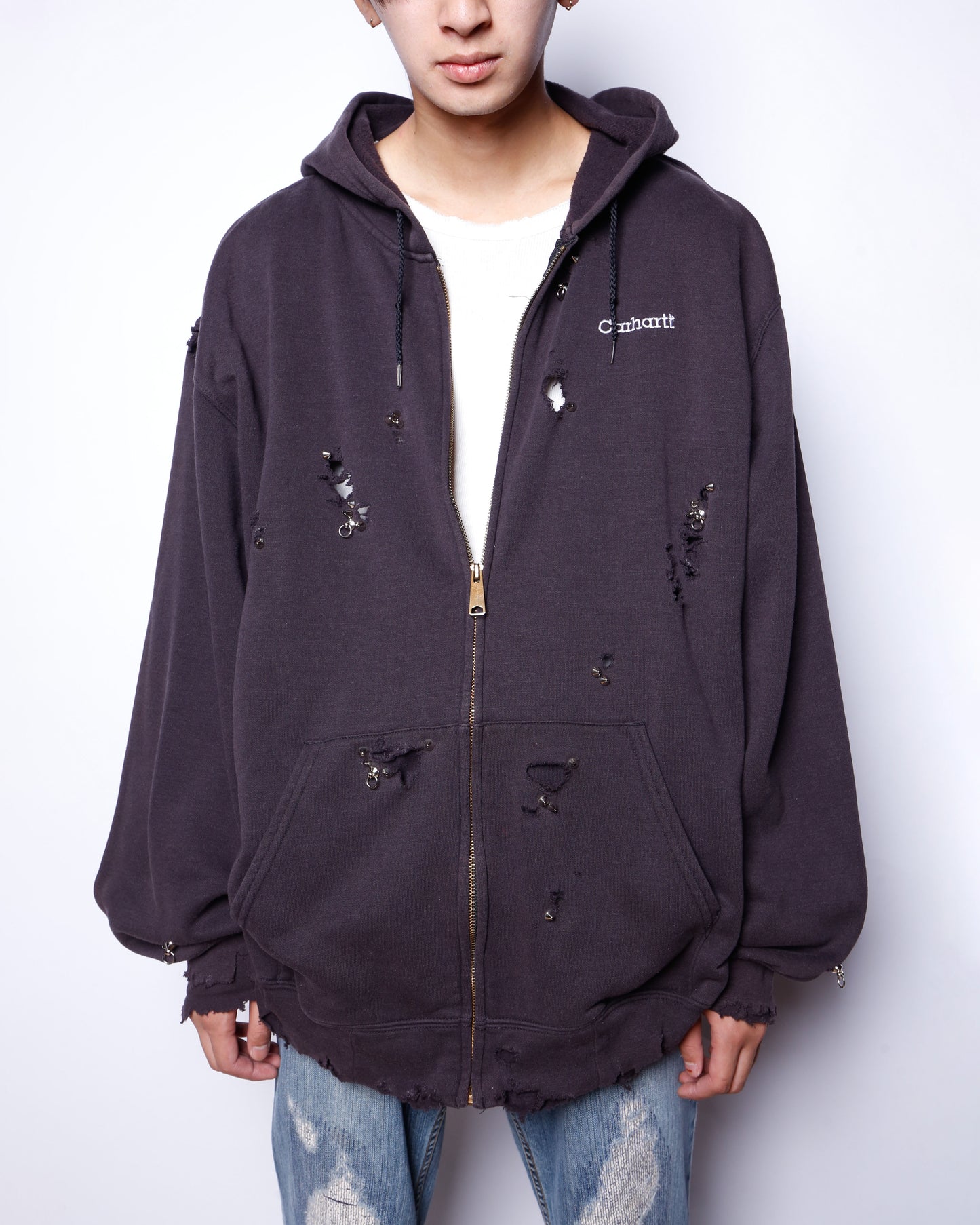 *One-off studs broken hoodie