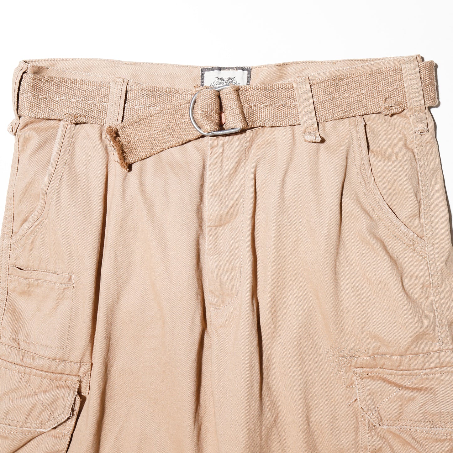 vintage belted wide cargo shorts