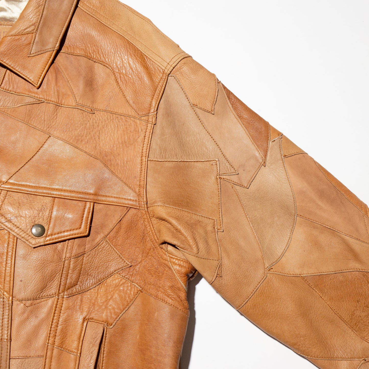 vintage 70's craft leather trucker jacket