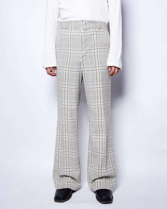 vintage 70's check flare slacks