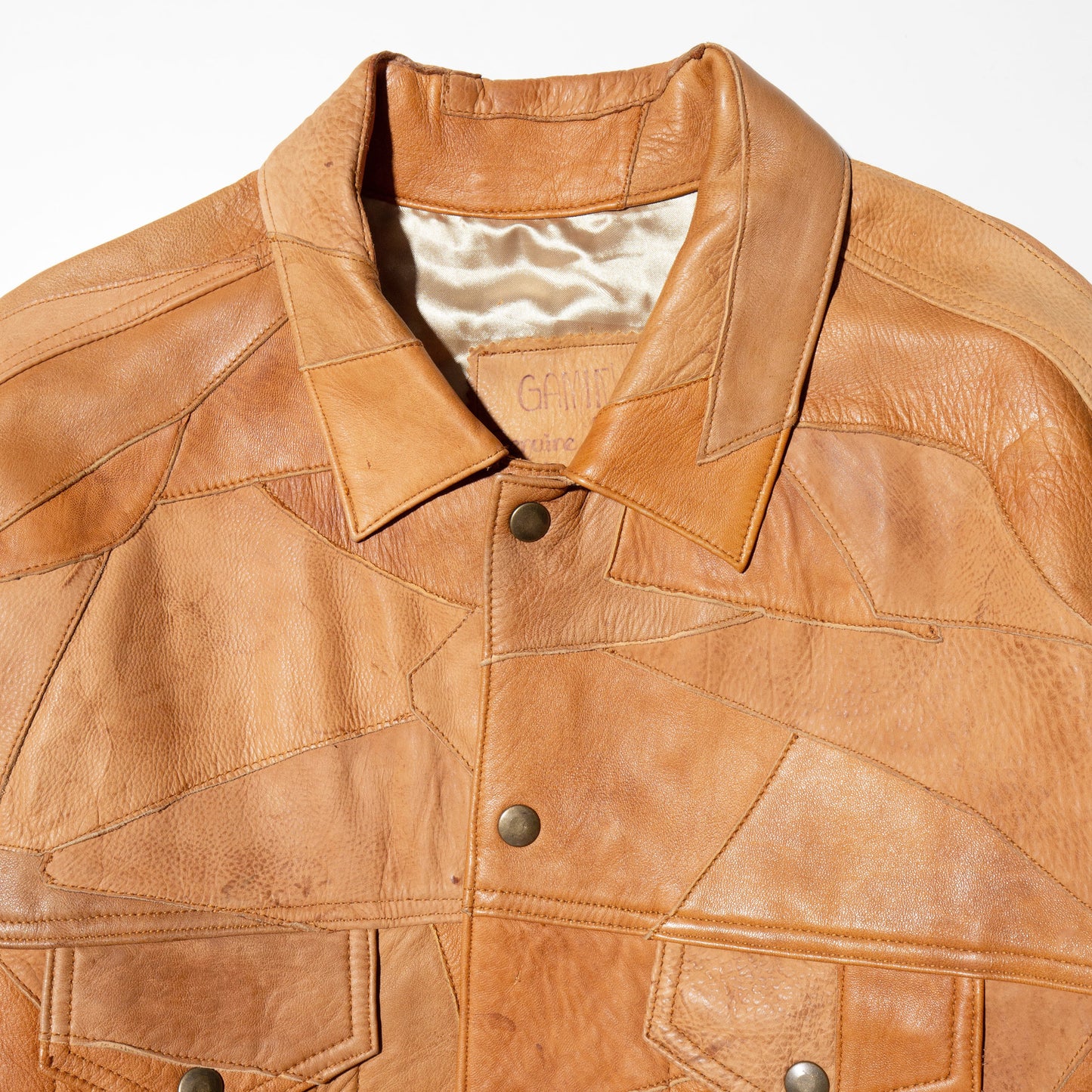 vintage 70's craft leather trucker jacket