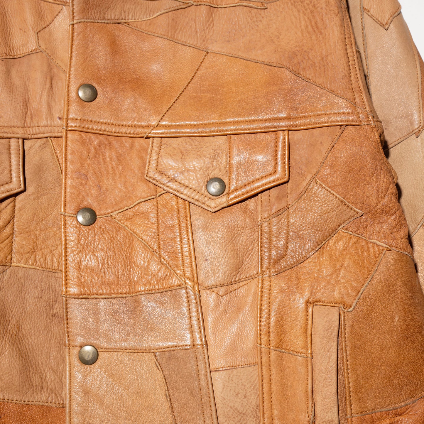 vintage 70's craft leather trucker jacket