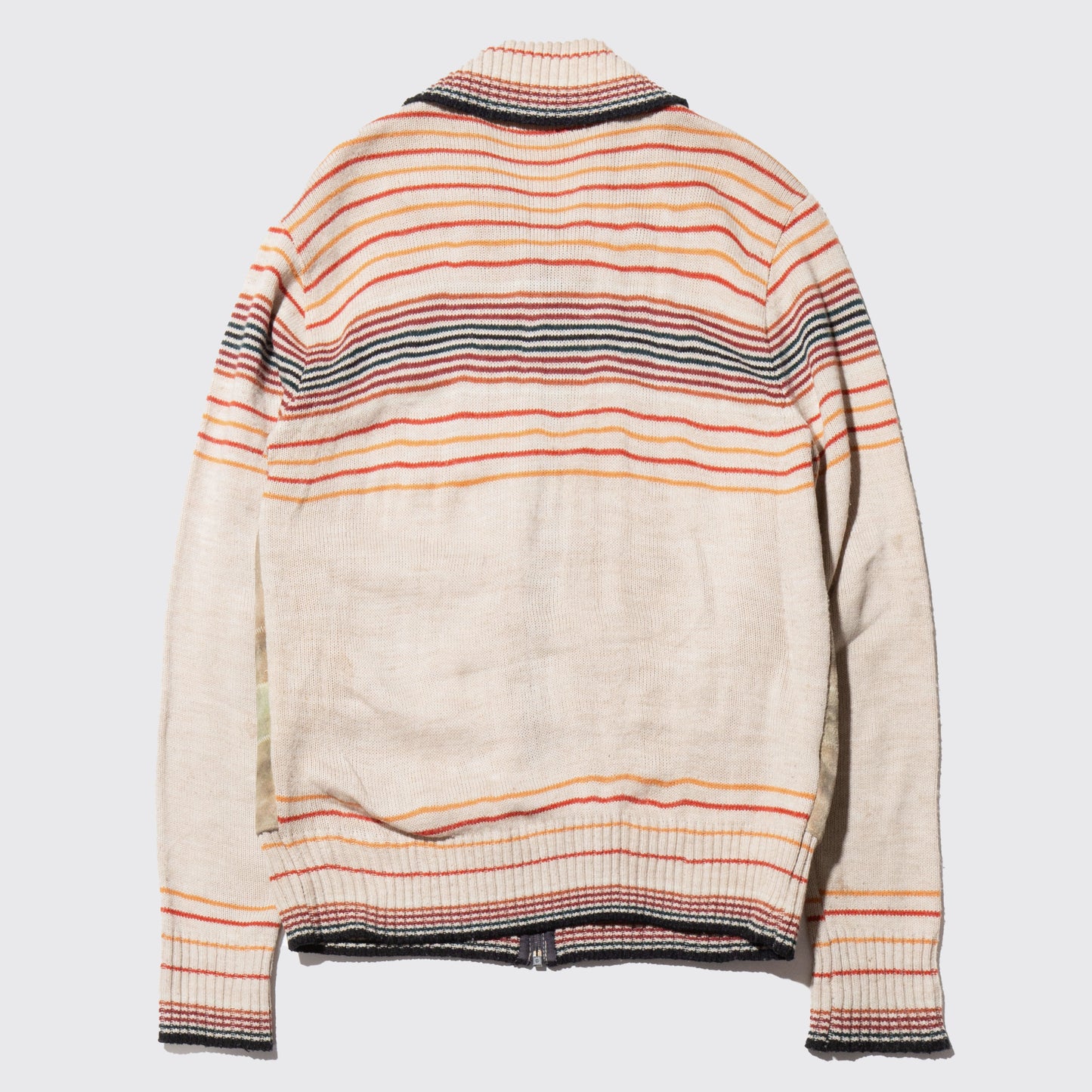 vintage suede combi knit jacket