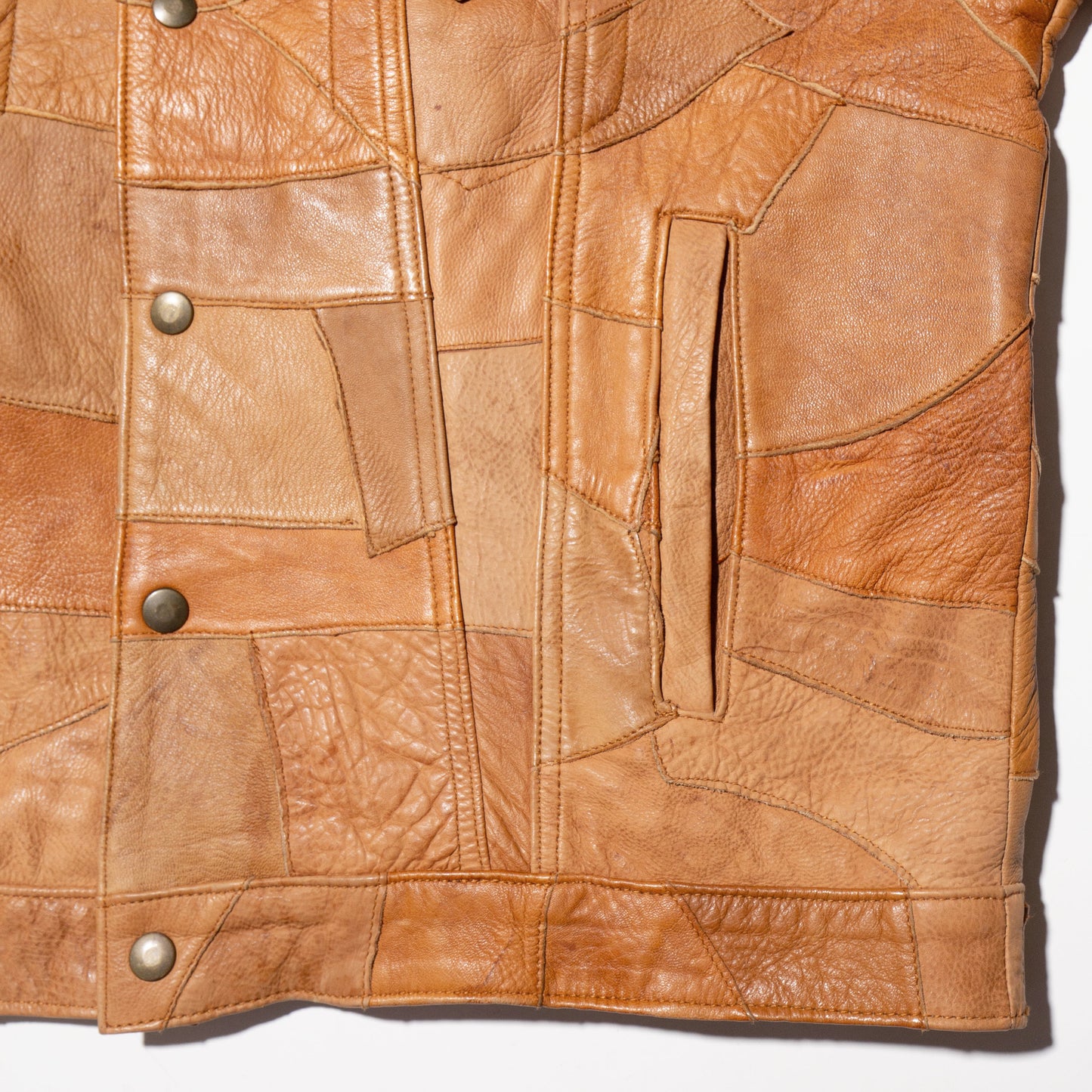 vintage 70's craft leather trucker jacket