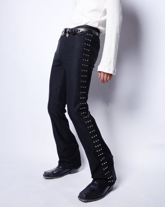 vintage studs stretch flare trousers