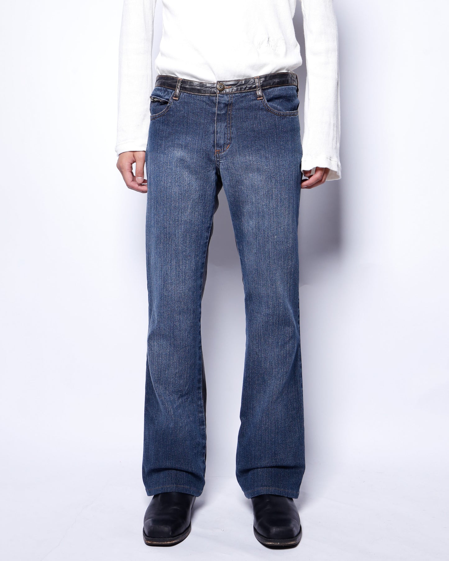 vintage 90's euro double face flare jeans