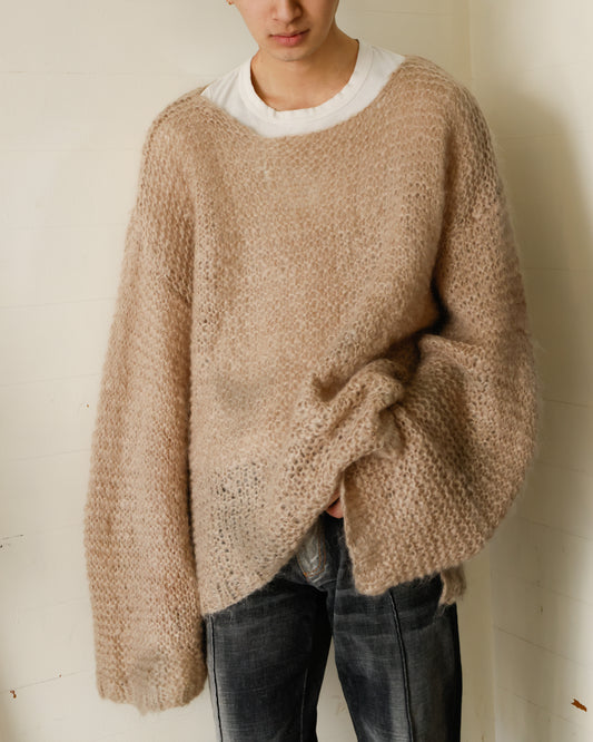 vintage relaxed hand knit mohair sweater